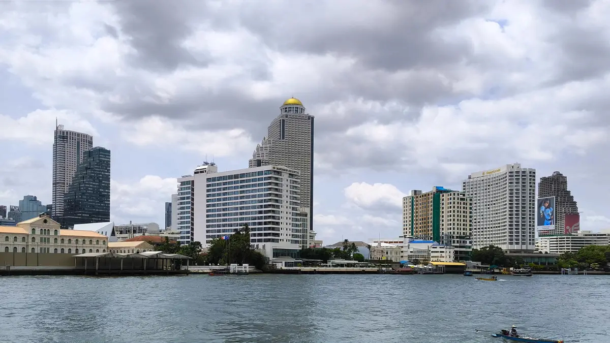 Bangkok skyline along the Chao Phraya