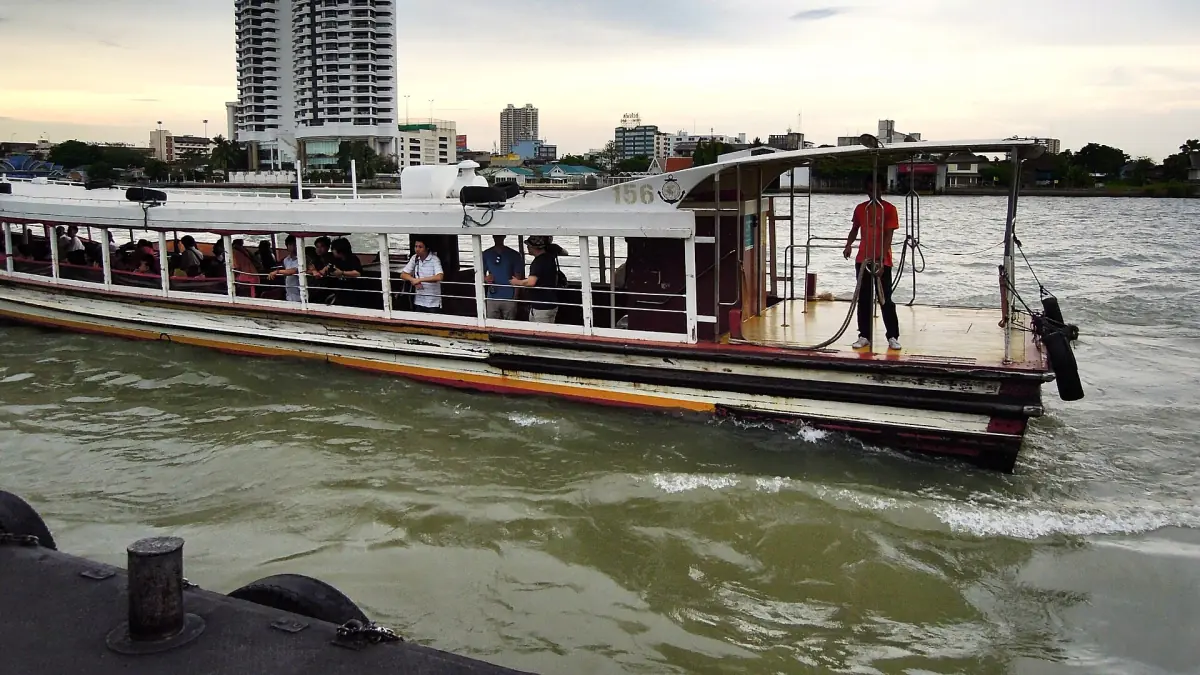 A Chao Phraya Express Boat on the river
