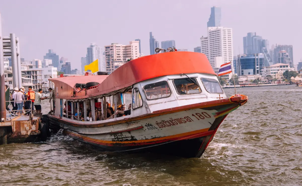 An express boat at a pier